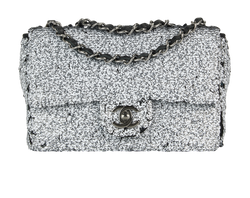 Logo Sequin Mini Single Flap,Lambskin,Blck/White,29367833(2020),B/DB/E,3*